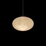 Подвесной светильник с плафоном в виде эллипса из белого алебастра Cryptocrystalline Stone варинант исполнения - 4 | Loft Concept в Краснодаре