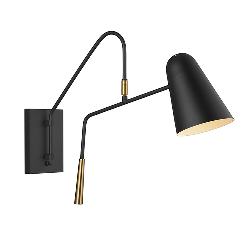Бра черного цвета с конусным плафоном Feiss Черный Латунь в Краснодаре | Loft Concept 