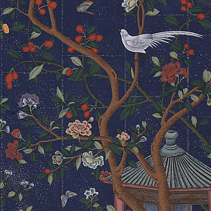 Обои ручная роспись Abbotsford Dark Blue