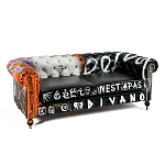 Диван Честерфильд граффити graffiti Orange Sofa натуральная кожа варинант исполнения - 2 | Loft Concept в Краснодаре