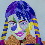 Картина с вышивкой Портрет wall panel People with the yellow ear 3 варинант исполнения - 2 | Loft Concept в Краснодаре