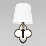 Бра с белым текстильным абажуром и декоративным основанием в виде четырехлистника с зеркальной вставкой Vitorino варинант исполнения - 6 | Loft Concept в Краснодаре