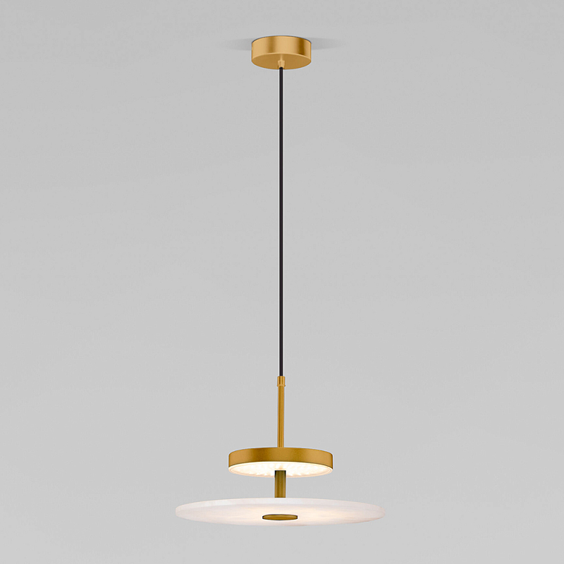 Светодиодный подвесной светильник латунь с мраморным рассеивателем Латунь Белый Мрамор Bianco в Краснодаре | Loft Concept 