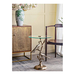 Столик с круглой стеклянной столешницей и корпусом в виде двух павлинов на ветке Table Two Peacocks варинант исполнения - 6 | Loft Concept в Краснодаре