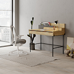 Стол письменный с выдвижным ящиком цвета древесины LEILA WORKING TABLE OAK ANTHRACITE варинант исполнения - 8 | Loft Concept в Краснодаре