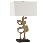 Настольная лампа с фигурным каркасом и прямоугольным тканевым абажуром Brutalist Profile варинант исполнения - 4 | Loft Concept в Краснодаре