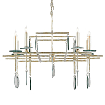 Люстра линейная с круглыми прозрачными подвесками  Horizontal Rectangular Chandelier варинант исполнения - 4 | Loft Concept в Краснодаре
