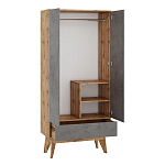 Шкаф с фасадом цвета серый бетон Grace of Furniture варинант исполнения - 2 | Loft Concept в Краснодаре