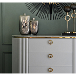 Комод белый овальный с мраморной столешницей Thoroughbass варинант исполнения - 3 | Loft Concept в Краснодаре