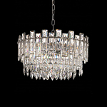 Круглая люстра с хрустальными подвесками на серебряном каркасе Gorgeous Crystal Light варинант исполнения - 1 | Loft Concept в Краснодаре