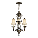 Люстра бронзового цвета с 3-мя кремовыми текстильными абажурами Hinkley варинант исполнения - 2 | Loft Concept в Краснодаре