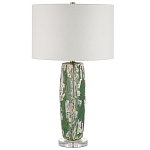 Настольная лампа керамическая с кремовым абажуром Scenic Column варинант исполнения - 5 | Loft Concept в Краснодаре