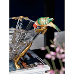 Чаша из прозрачного стекла на бронзовых ножках с фигурками попугаев Eden Garden варинант исполнения - 3 | Loft Concept в Краснодаре