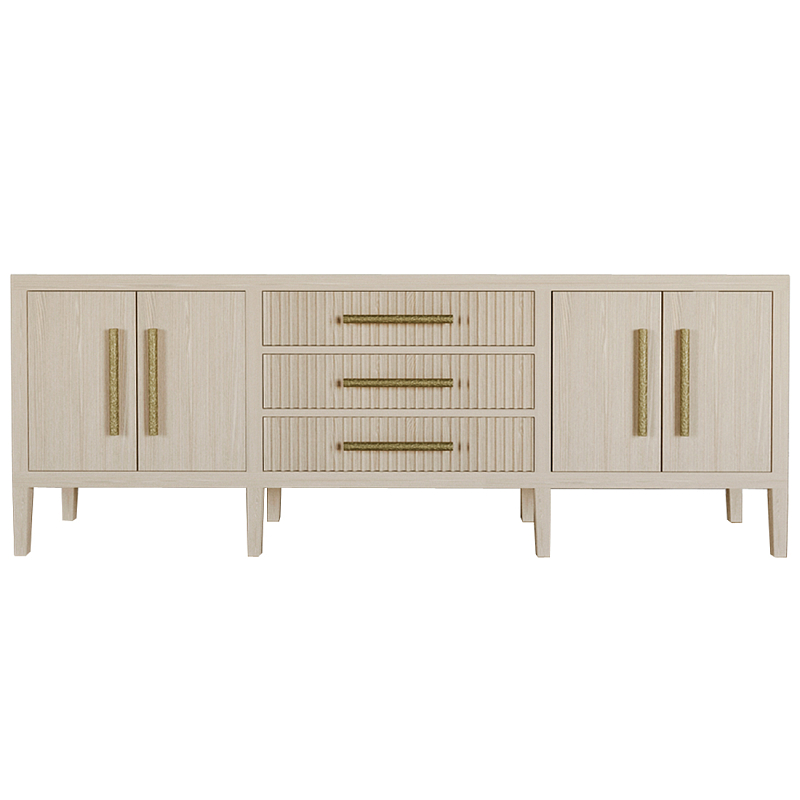 Большая VT-тумба Primo шпон Светлый дуб Древесина Золотой в Краснодаре | Loft Concept 