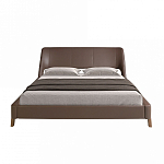 Кровать двуспальная с изголовьем из экокожи шоколадно-коричневого цвета Modern Look варинант исполнения - 4 | Loft Concept в Краснодаре
