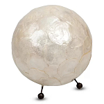 Настольная лампа из перламутра на металлическом каркасе Indonesian Egg варинант исполнения - 2 | Loft Concept в Краснодаре