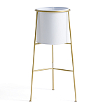 Кашпо из металла и латуни Elegance Elevated Planters белое варинант исполнения - 1 | Loft Concept в Краснодаре