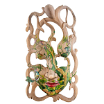 Маска деревянная резная расписная Tropical Paradise варинант исполнения - 1 | Loft Concept в Краснодаре