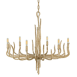 Люстра дизайнерская золотого цвета с 6-ю лампами на изогнутых рожках с текстурной поверхностью Hinkley варинант исполнения - 1 | Loft Concept в Краснодаре