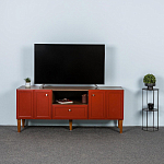 ТВ-тумба красная из массива бука с 2-мя дверками и ящиком Wenge Light варинант исполнения - 7 | Loft Concept в Краснодаре