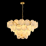 Люстра подвесная четырехъярусная с подвесками в форме дисков Cryptocrystalline Stone варинант исполнения - 1 | Loft Concept в Краснодаре