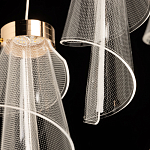 Люстра каскадная с 10-ю прозрачными плафонами Wave Line варинант исполнения - 8 | Loft Concept в Краснодаре