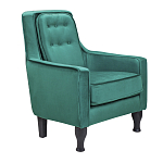 Кресло с мягкой обивкой из велюра на 4-х ножках из массива березы Scarlett Armchair green варинант исполнения - 1 | Loft Concept в Краснодаре