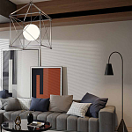 Торшер с изогнутым корпусом на бетонном основании Black Portland варинант исполнения - 4 | Loft Concept в Краснодаре