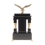 Часы настольные из яшмы и бронзы с декором в виде горного орла Eagle Stone Clock варинант исполнения - 4 | Loft Concept в Краснодаре