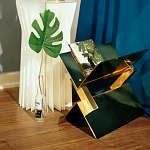 Дизайнерский журнальный стол фигурный золотого цвета Ufuri варинант исполнения - 3 | Loft Concept в Краснодаре