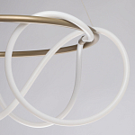 Люстра подвесная круглая золотого цвета с белыми изогнутыми световыми линиями Luke Lampco Tracer Lamp варинант исполнения - 6 | Loft Concept в Краснодаре