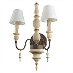 Бра с двумя конусовидными белыми тканевыми абажурами Terrain варинант исполнения - 3 | Loft Concept в Краснодаре