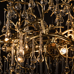 Подвесная люстра в виде ветвей деревьев золотого цвета с прозрачными подвесками-каплями 8 и 14 ламп Droplet Chandelier варинант исполнения - 7 | Loft Concept в Краснодаре