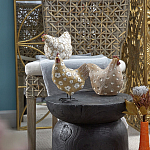 Статуэтка курица с белым цветочным узором и металлическими ножками Rustic Chicken варинант исполнения - 5 | Loft Concept в Краснодаре