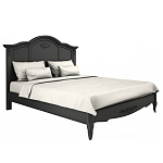 Кровать черная из массива бука с основанием и жестким изголовьем Black Provence варинант исполнения - 1 | Loft Concept в Краснодаре