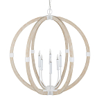 Подвесной светильник из дерева в форме сферы Eco Light варинант исполнения - 3 | Loft Concept в Краснодаре