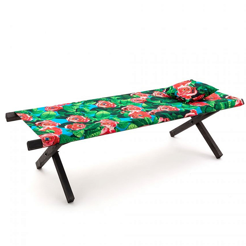 Шезлонг Seletti Poolbed Roses Черный Розовый Зеленый в Краснодаре | Loft Concept 