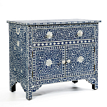 Комод инкрустация костью ORIENTAL Indian синий орнамент варинант исполнения - 2 | Loft Concept в Краснодаре