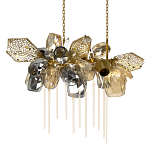 Люстра подвесная с 22-мя гранёными стеклянными плафонами с вертикальными подвесками Gilded Mirage  варинант исполнения - 1 | Loft Concept в Краснодаре