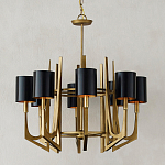 Люстра с 8-ю черными цилиндрическими плафонами Stylistic Lines варинант исполнения - 2 | Loft Concept в Краснодаре