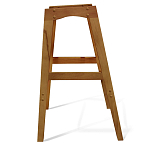 Барный стул со спинкой и подлокотниками на 4-х деревянных ножках Кремовый Велюр Ava Charm варинант исполнения - 6 | Loft Concept в Краснодаре