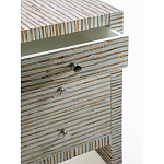 Тумбочка прикроватная Bogense Bone Inlay Bedside Beige варинант исполнения - 2 | Loft Concept в Краснодаре