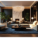 Круглая люстра с хрустальными подвесками на золотистом каркасе Gorgeous Crystal Light варинант исполнения - 12 | Loft Concept в Краснодаре