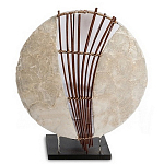 Настольная лампа из перламутра и дерева на подставке Indonesian Shell Sail варинант исполнения - 1 | Loft Concept в Краснодаре