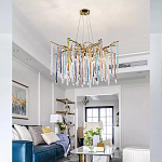 Люстра на подвесе с каркасом из металла и цветными подвесками из стекла Droplet Chandelier варинант исполнения - 1 | Loft Concept в Краснодаре