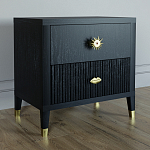 Тумба прикроватная с двумя ящиками Elsa Dreams Black варинант исполнения - 1 | Loft Concept в Краснодаре