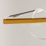 Люстра линейная золотистого цвета с двумя прозрачными волнистыми элементами Wave Line варинант исполнения - 10 | Loft Concept в Краснодаре