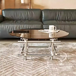 Дизайнерский журнальный стол с круглой столешницей на стальном основании Rivetyk варинант исполнения - 2 | Loft Concept в Краснодаре