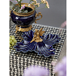 Менажница темно-синяя фарфоровая с бронзовой фигуркой ангела Eden Garden варинант исполнения - 2 | Loft Concept в Краснодаре
