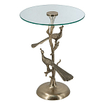 Столик с круглой стеклянной столешницей и корпусом в виде двух павлинов на ветке Table Two Peacocks варинант исполнения - 1 | Loft Concept в Краснодаре
